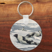  wilde dieren, ijsbergen in de zeehaven sleutelhanger (Achterkant)