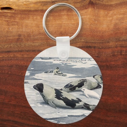  wilde dieren, ijsbergen in de zeehaven sleutelhanger (Voorkant)