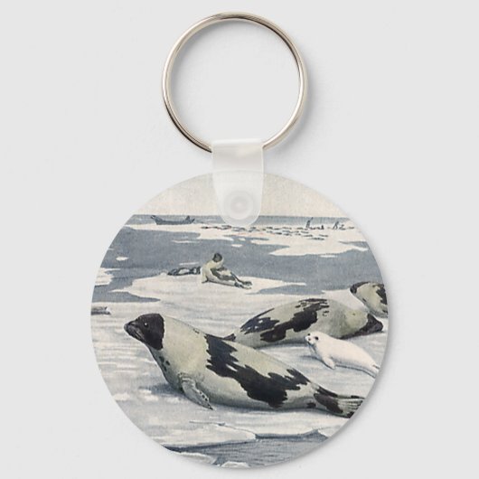  wilde dieren, ijsbergen in de zeehaven sleutelhanger (Achterkant)