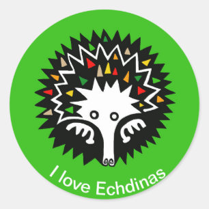 Wilde dieren- Ik hou van ECHIDNAS - Natuur - Austr Ronde Sticker