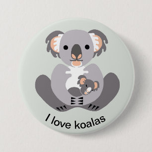 Wilde dieren - Ik hou van KOALAS - Aussie wildlife Ronde Button 7,6 Cm