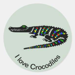 Wilde dieren-Ik hou van krokodillen - Wildlife-USA Ronde Sticker