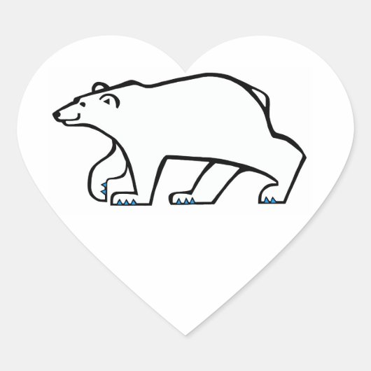 Wilde dieren - Ik hou van Polar BEREN - Dierenvrie Hart Sticker (Voorkant)