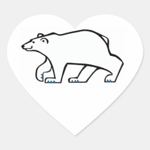 Wilde dieren - Ik hou van Polar BEREN - Dierenvrie Hart Sticker