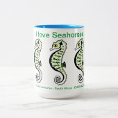 Wilde dieren - Ik hou van zeepaardjes - Oceanen Tweekleurige Koffiemok (Center)