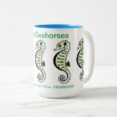 Wilde dieren - Ik hou van zeepaardjes - Oceanen Tweekleurige Koffiemok (Voorkant rechts)
