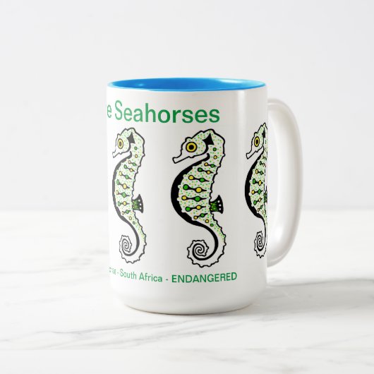 Wilde dieren - Ik hou van zeepaardjes - Oceanen Tweekleurige Koffiemok (Voorkant rechts)