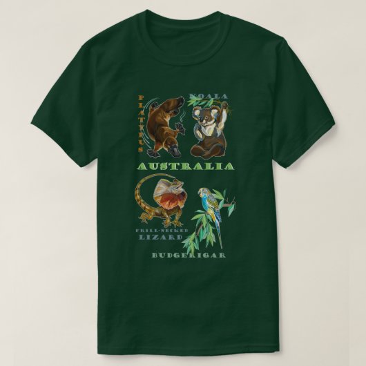 Wilde dieren in Australië T-shirt (Design voorkant)