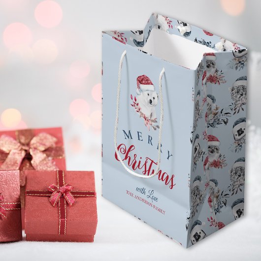 Wilde dieren in de kerstmis van Santa hat koken Medium Cadeauzakje