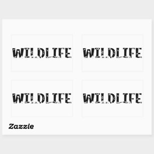 Wilde dieren in de openlucht Natuur Forest Typogra Rechthoekige Sticker