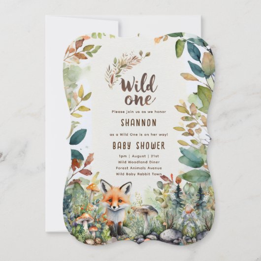 Wilde Dieren in het Bos Houten Stijl Kaart (Voorkant)