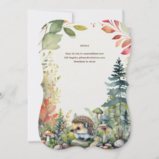 Wilde Dieren in het Bos Houten Stijl Kaart (Achterkant)