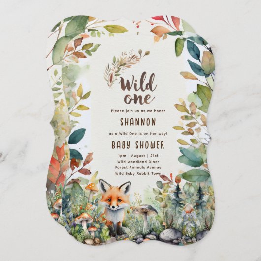 Wilde Dieren in het Bos Houten Stijl Kaart (Voorkant / Achterkant)