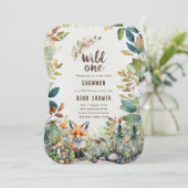 Wilde Dieren in het Bos Houten Stijl Kaart (Staand voorkant)