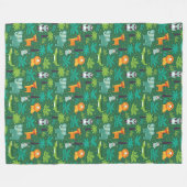 Wilde dieren in Oerwoud Fleece Deken (Voorkant (Horizontaal))