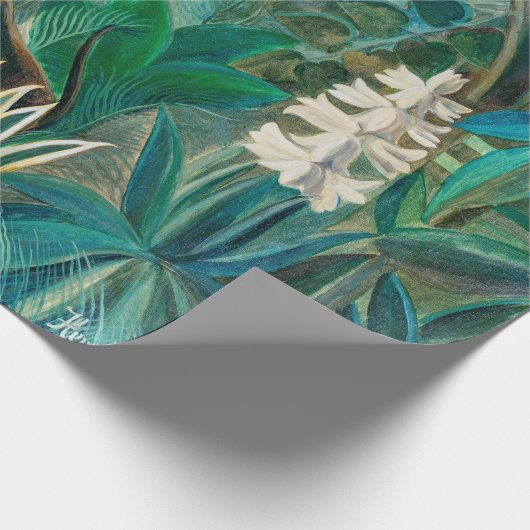 Wilde dieren in tropisch Oerwoud schilderen Cadeaupapier (Hoek)