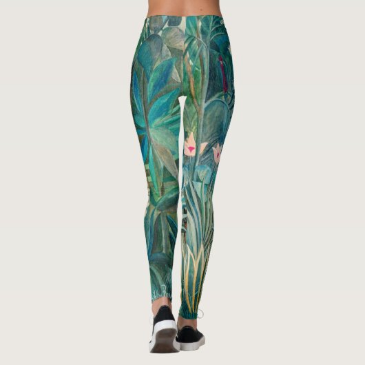 Wilde dieren in tropisch Oerwoud schilderen Leggings (Achterkant)