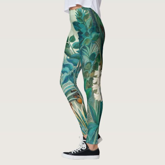 Wilde dieren in tropisch Oerwoud schilderen Leggings (Links)