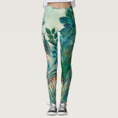 Wilde dieren in tropisch Oerwoud schilderen Leggings (Voorkant)