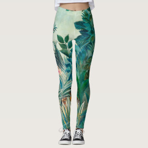 Wilde dieren in tropisch Oerwoud schilderen Leggings