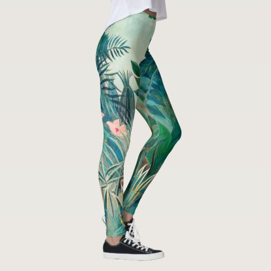 Wilde dieren in tropisch Oerwoud schilderen Leggings (Rechts)