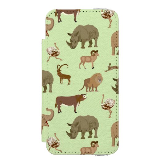 Wilde dieren incipio iPhone portemonnee hoesje (Voorkant Agenda)