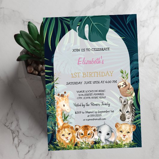 Wilde Dieren Jungle Palm Bladeren 1e Kaart