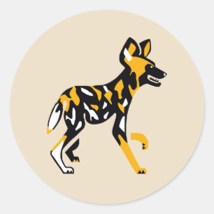 Wilde dieren - Kaapse jachthond - Geschilderde hon Ronde Sticker
