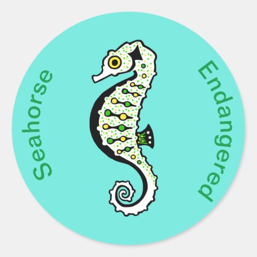 Wilde dieren - Knysna SEAHORSE - Natuur - Aqua Ronde Sticker (Voorkant)
