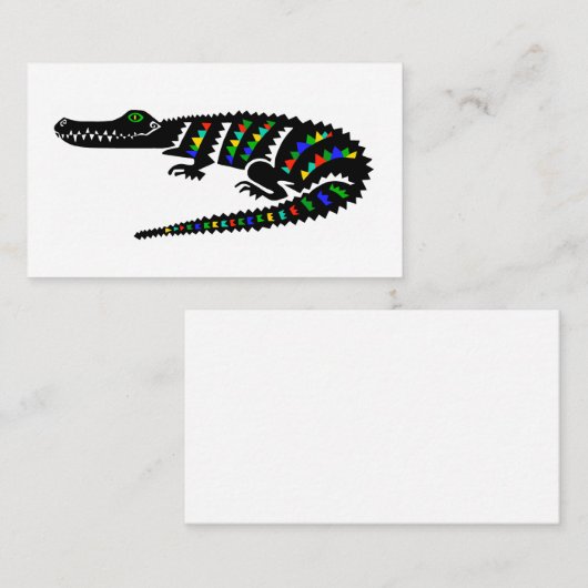 Wilde dieren - KROKODIL - ALLIGATOR - Natuur Visitekaartje (Voorkant / Achterkant)