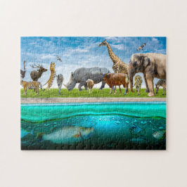 Wilde dieren legpuzzel