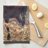 wilde dieren, los of elk door CE Swan Theedoek (Quarter Fold)