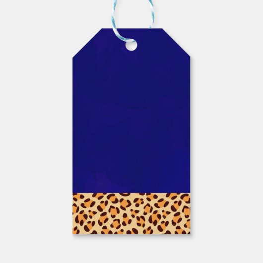 Wilde dieren met een luipaard printrand Dank u wel Cadeaulabel (Achterkant)