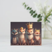 Wilde dieren met kronen briefkaart (Staand voorkant)