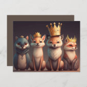 Wilde dieren met kronen briefkaart (Voorkant / Achterkant)