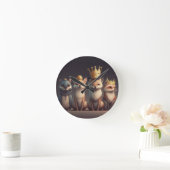 Wilde dieren met kronen ronde klok (Huis)