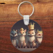 Wilde dieren met kronen sleutelhanger (Achterkant)