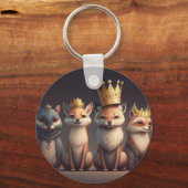 Wilde dieren met kronen sleutelhanger (Voorkant)