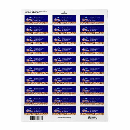 Wilde dieren met luipaard etiket (Full Sheet)