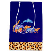 Wilde dieren met luipaard medium cadeauzakje (Achterkant)