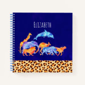 Wilde dieren met luipaard notitieboek (Voorkant)