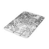 Wilde dieren met zwarte en witte tekening badmat (Gekanteld)