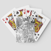 Wilde dieren met zwarte en witte tekening pokerkaarten (Achterkant)
