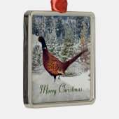 Wilde dieren/Natuur-fazant tijdens winterkerstmis Metalen Ornament (Rechts)