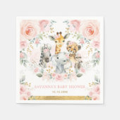  Wilde Dieren Oerwoud Safari Baby Meisje Douche Servet (Voorkant)