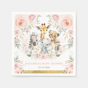  Wilde Dieren Oerwoud Safari Baby Meisje Douche Servet