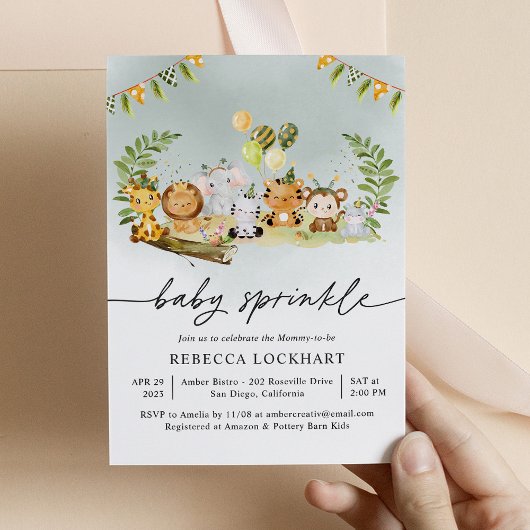 Wilde Dieren Oerwoud Safari Jongen Baby Sprinkle Kaart