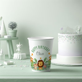 Wilde Dieren Oerwouden Tropische Jongen Verjaardag Papieren Bekers