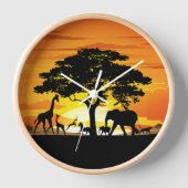 Wilde dieren op de Afrikaanse Savanna Sunset (Voorkant)