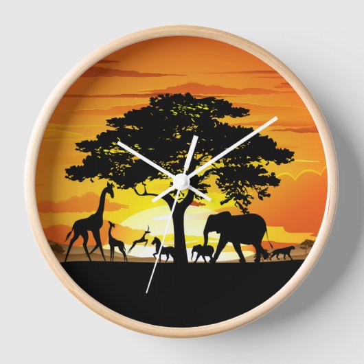 Wilde dieren op de Afrikaanse Savanna Sunset